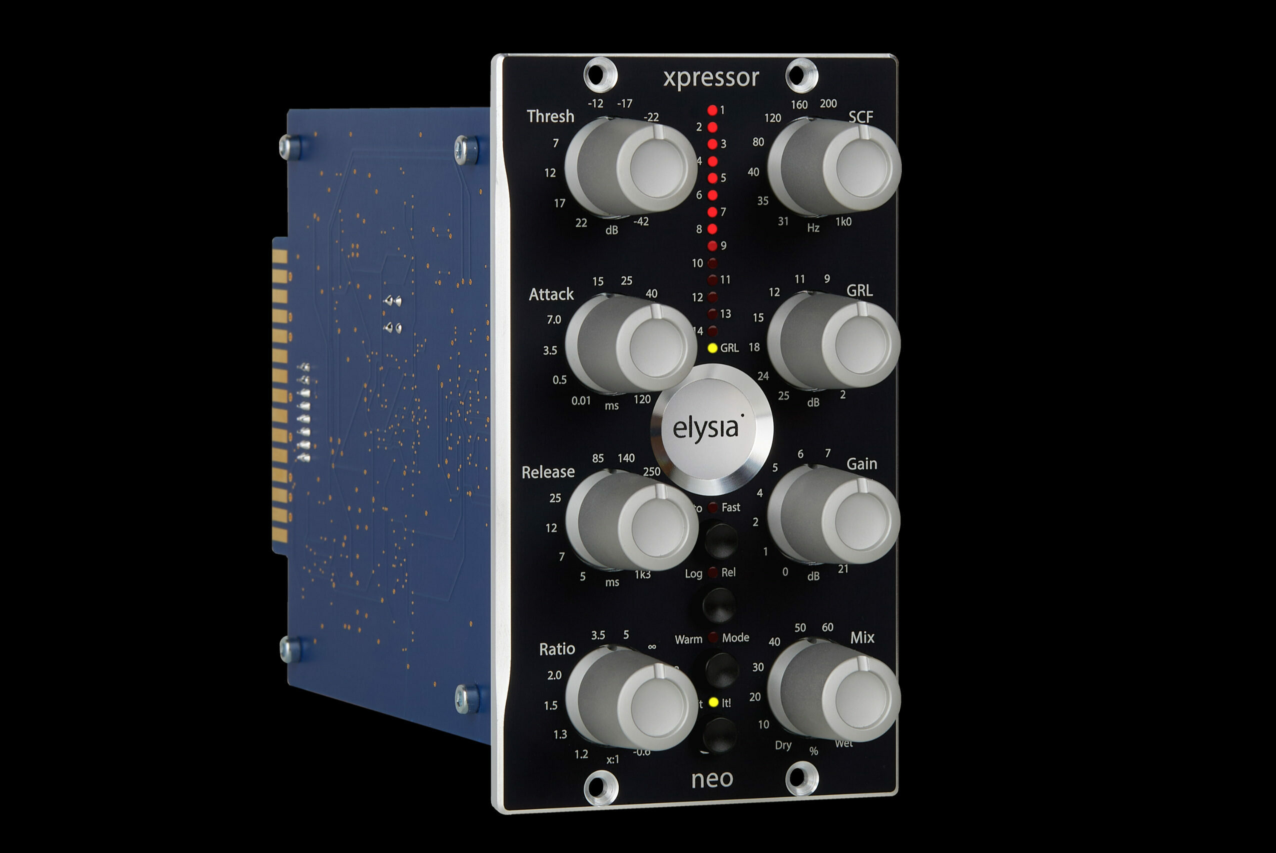 The elysia xpressor neo 500 is an analog stereo compressor for recording mixing and mastering audio.